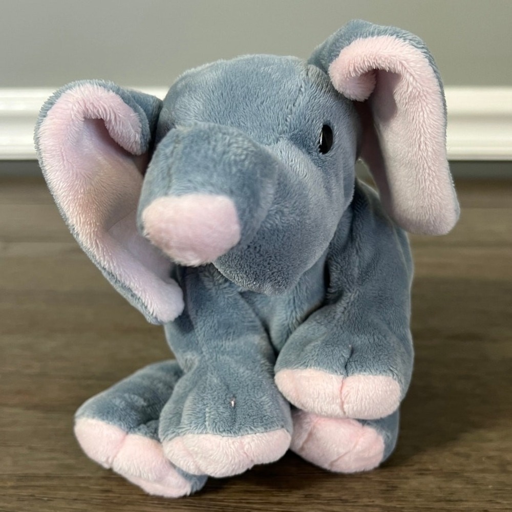 Ty Pluffies Winks the Grey Elephant Plush Stuffed Animal Soft TyLux Toy 2013